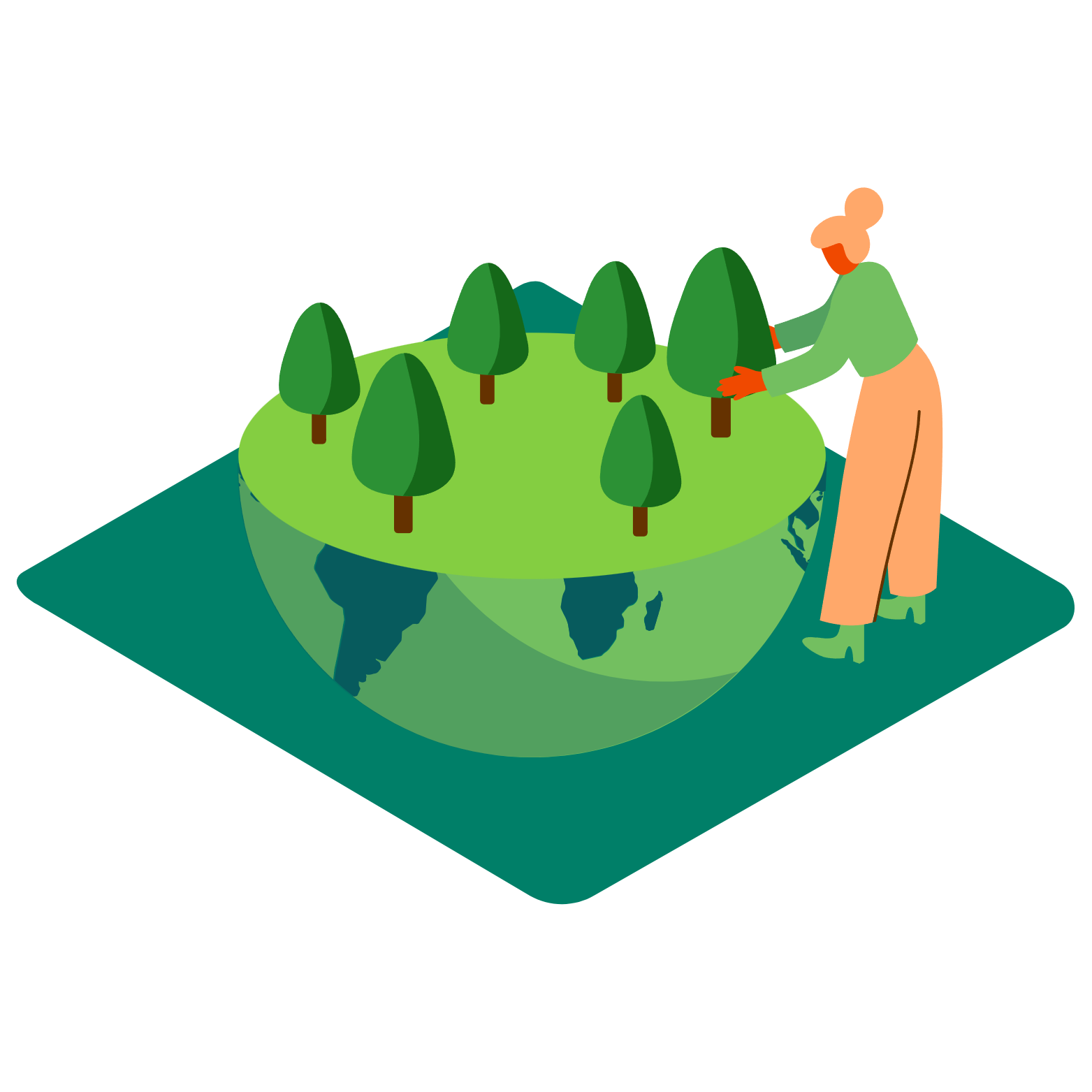 L'image resprésente un personnage qui plante des arbres